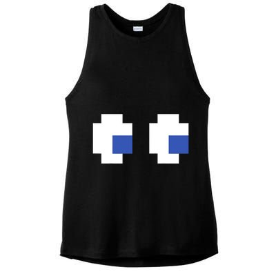 Retro Arcade Game Ghost Eyes 80s Halloween Group Costume Ladies PosiCharge Tri-Blend Wicking Tank
