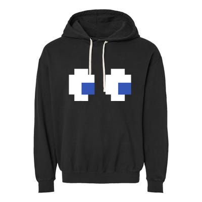 Retro Arcade Game Ghost Eyes 80s Halloween Group Costume Garment-Dyed Fleece Hoodie