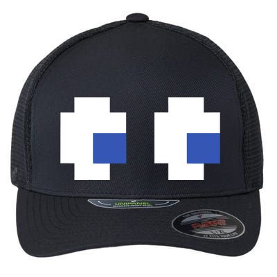 Retro Arcade Game Ghost Eyes 80s Halloween Group Costume Flexfit Unipanel Trucker Cap
