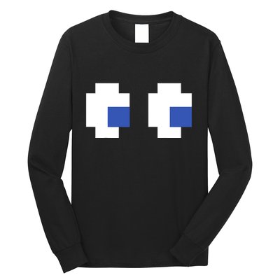 Retro Arcade Game Ghost Eyes 80s Halloween Group Costume Long Sleeve Shirt
