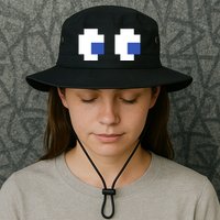 Retro Arcade Game Ghost Eyes 80s Halloween Group Costume Bucket Hat
