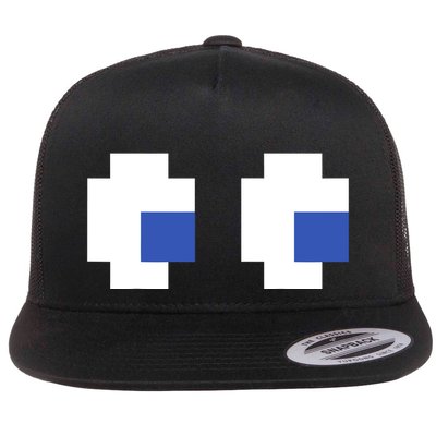 Retro Arcade Game Ghost Eyes 80s Halloween Group Costume Flatbill Hat