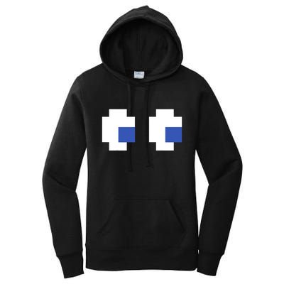Retro Arcade Game Ghost Eyes 80s Halloween Group Costume Women's Pullover Hoodie