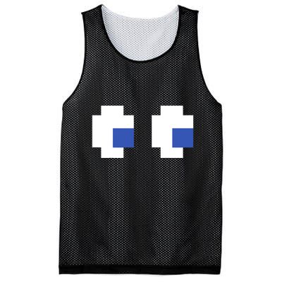 Retro Arcade Game Ghost Eyes 80s Halloween Group Costume Mesh Reversible Basketball Jersey Tank