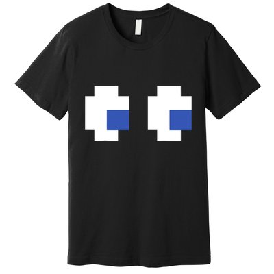 Retro Arcade Game Ghost Eyes 80s Halloween Group Costume Premium T-Shirt
