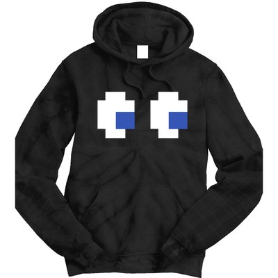 Retro Arcade Game Ghost Eyes 80s Halloween Group Costume Tie Dye Hoodie