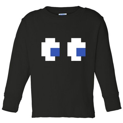 Retro Arcade Game Ghost Eyes 80s Halloween Group Costume Toddler Long Sleeve Shirt