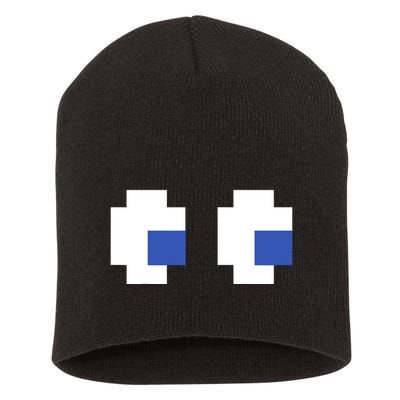 Retro Arcade Game Ghost Eyes 80s Halloween Group Costume Short Acrylic Beanie