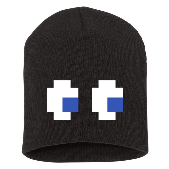 Retro Arcade Game Ghost Eyes 80s Halloween Group Costume Short Acrylic Beanie