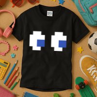 Retro Arcade Game Ghost Eyes 80s Halloween Group Costume Kids T-Shirt