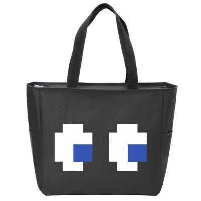 Retro Arcade Game Ghost Eyes 80s Halloween Group Costume Zip Tote Bag
