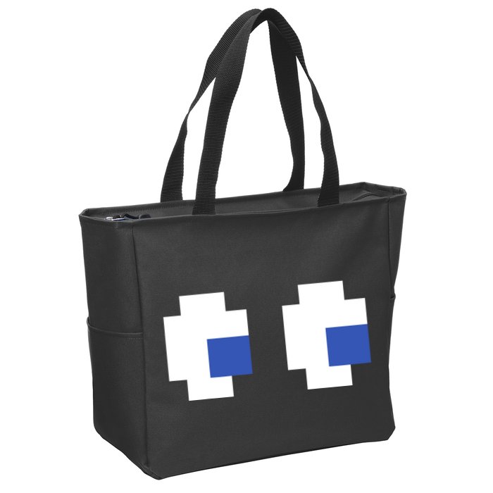 Retro Arcade Game Ghost Eyes 80s Halloween Group Costume Zip Tote Bag