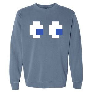 Retro Arcade Game Ghost Eyes 80s Halloween Group Costume Garment-Dyed Sweatshirt