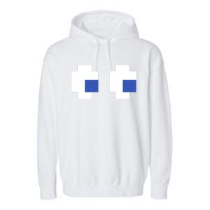 Retro Arcade Game Ghost Eyes 80s Halloween Group Costume Garment-Dyed Fleece Hoodie