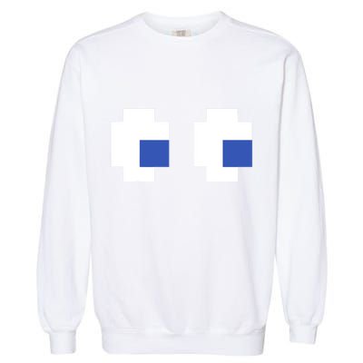 Retro Arcade Game Ghost Eyes 80s Halloween Group Costume Garment-Dyed Sweatshirt