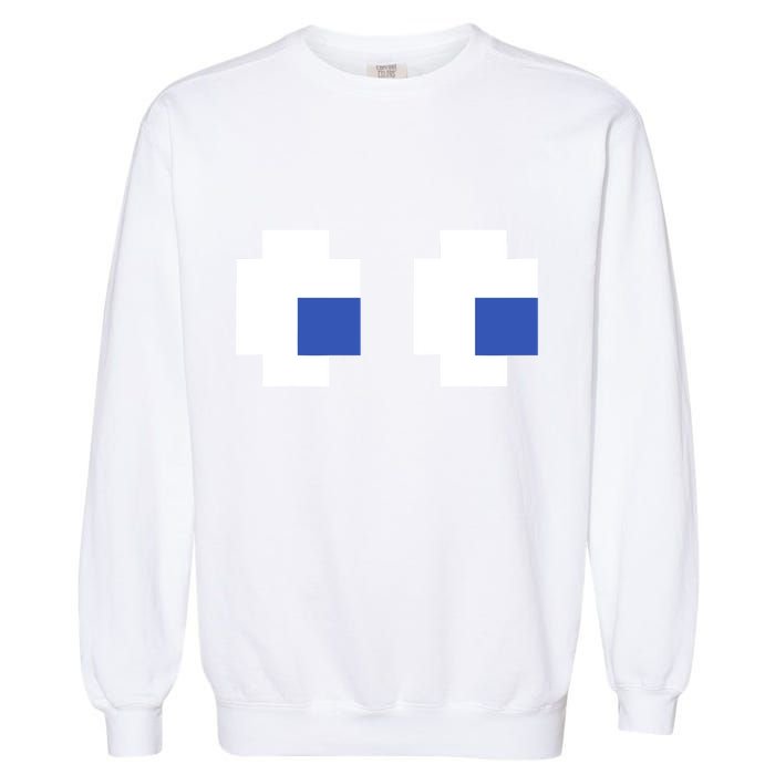 Retro Arcade Game Ghost Eyes 80s Halloween Group Costume Garment-Dyed Sweatshirt