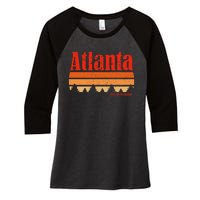 Retro Atlanta Georgia Vintage Weathered Graphic Women's Tri-Blend 3/4-Sleeve Raglan Shirt