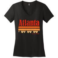 Retro Atlanta Georgia Vintage Weathered Graphic Women's V-Neck T-Shirt