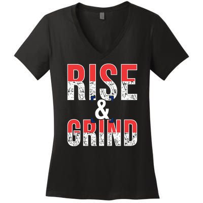 Rise And Grind Women's V-Neck T-Shirt