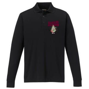 Rockin Around Groovy Christmas Tree Cute Gift Performance Long Sleeve Polo