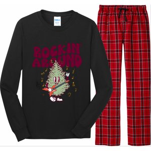 Rockin Around Groovy Christmas Tree Cute Gift Long Sleeve Pajama Set