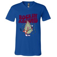 Rockin Around Groovy Christmas Tree Cute Gift V-Neck T-Shirt