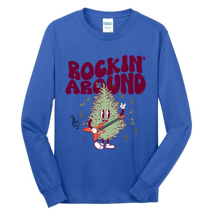 Rockin Around Groovy Christmas Tree Cute Gift Tall Long Sleeve T-Shirt