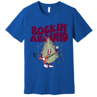 Rockin Around Groovy Christmas Tree Cute Gift Premium T-Shirt