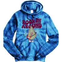 Rockin Around Groovy Christmas Tree Cute Gift Tie Dye Hoodie