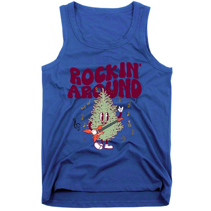 Rockin Around Groovy Christmas Tree Cute Gift Tank Top