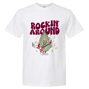 Rockin Around Groovy Christmas Tree Cute Gift Garment-Dyed Heavyweight T-Shirt