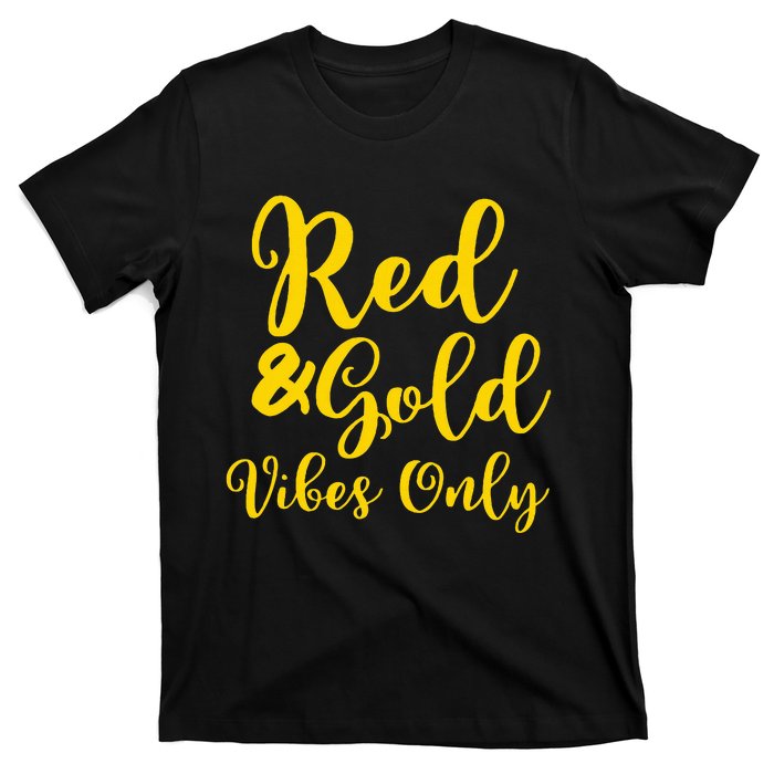 Red And Gold Game Day Group For High School Football T-Shirt