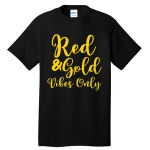 Red And Gold Game Day Group For High School Football Tall T-Shirt