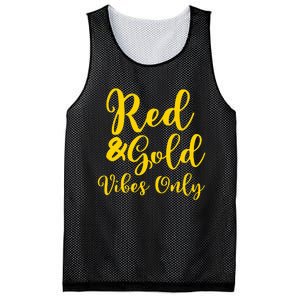 Red And Gold Game Day Group For High School Football Mesh Reversible Basketball Jersey Tank