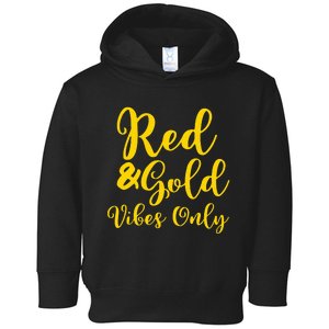 Red And Gold Game Day Group For High School Football Toddler Hoodie