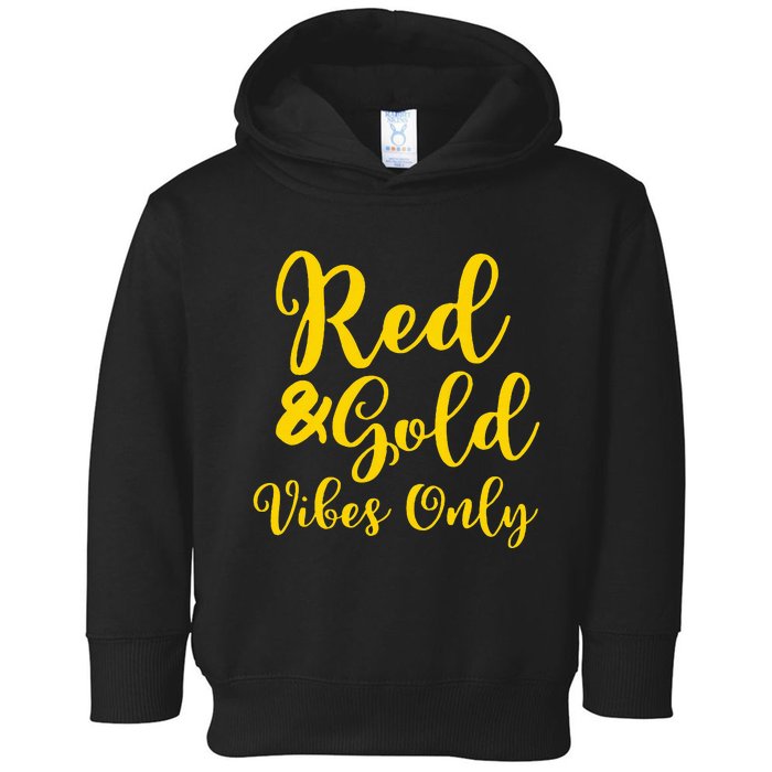 Red And Gold Game Day Group For High School Football Toddler Hoodie