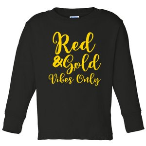 Red And Gold Game Day Group For High School Football Toddler Long Sleeve Shirt