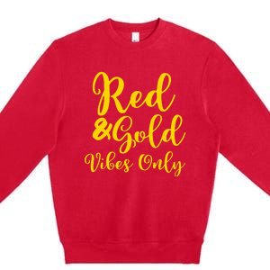 Red And Gold Game Day Group For High School Football Premium Crewneck Sweatshirt