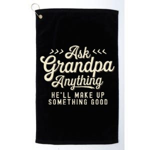 Retro Ask Grandpa Anything Funny Dad Daddy Fathers Day Platinum Collection Golf Towel