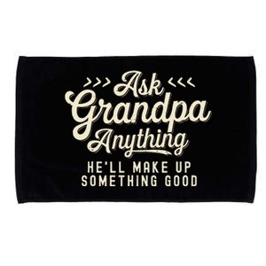 Retro Ask Grandpa Anything Funny Dad Daddy Fathers Day Microfiber Hand Towel