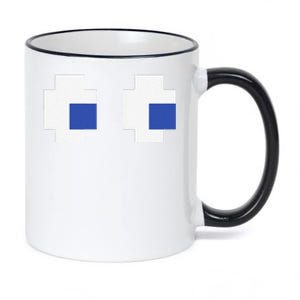 Retro Arcade Game Ghost Eyes Halloween Group Costume Gift 11oz Black Color Changing Mug