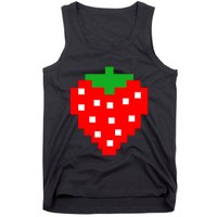 Retro Arcade Game Pixel Strawberry 80s Halloween Costume Tank Top