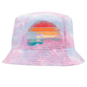 Retro Acoustic Guitar Lake Sunset Guitarist Music Lover Rock Tie-Dyed Bucket Hat