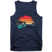 Retro Acoustic Guitar Lake Sunset Guitarist Music Lover Tank Top