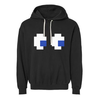 Retro Arcade Game Ghost Eyes 80s Halloween Group Costume Garment-Dyed Fleece Hoodie