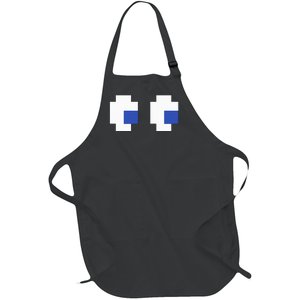 Retro Arcade Game Ghost Eyes 80s Halloween Group Costume Full-Length Apron With Pockets