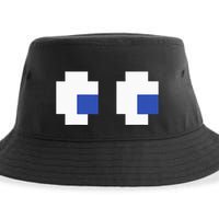 Retro Arcade Game Ghost Eyes 80s Halloween Group Costume Sustainable Bucket Hat
