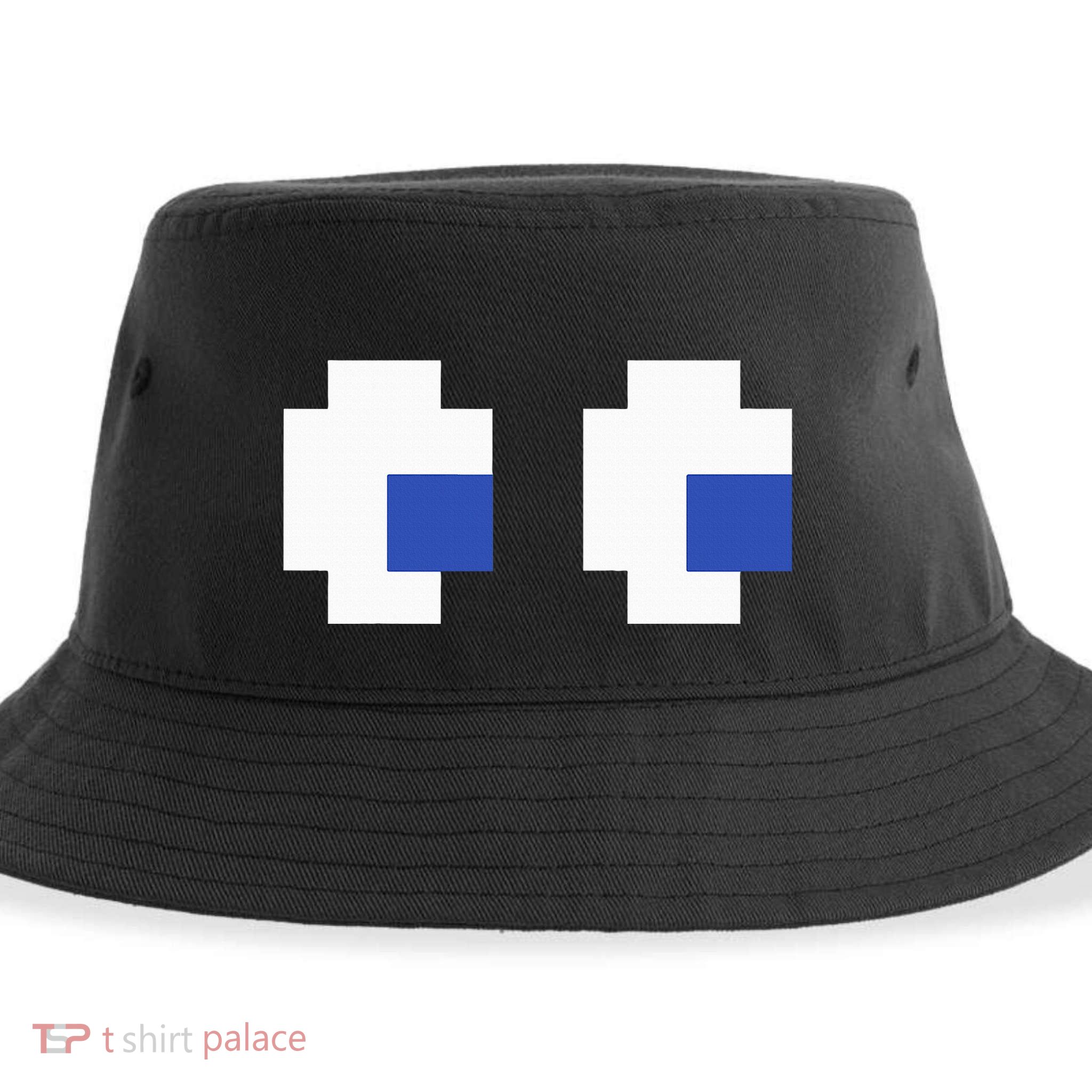 Retro Arcade Game Ghost Eyes 80s Halloween Group Costume Sustainable Bucket Hat