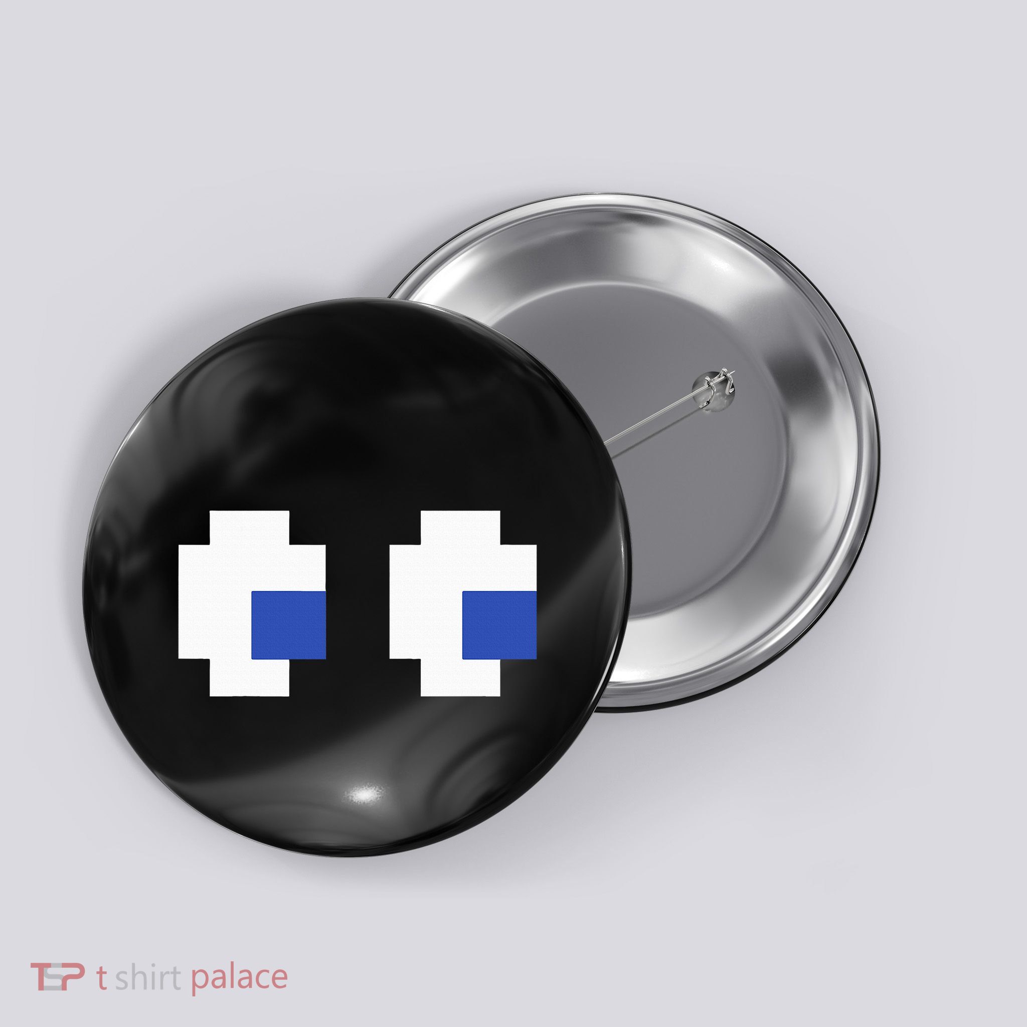 Retro Arcade Game Ghost Eyes 80s Halloween Group Costume Button