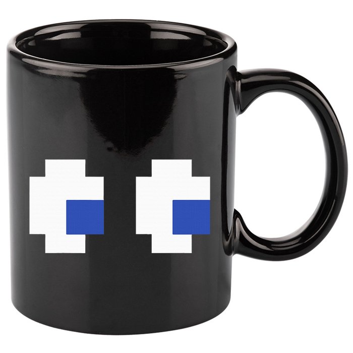 Retro Arcade Game Ghost Eyes 80s Halloween Group Costume 11oz C Handle Ceramic Mug